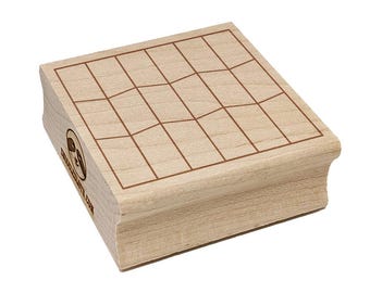 Mid-Century Modern Geometric Background Square Rubber Stamp for Stamping Crafting