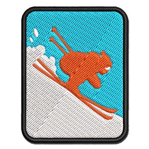 Skiing Ski Tuck Bully Bullet Stance Downhill Multi-Color Embroidered Iron-On or Hook & Loop Patch Applique