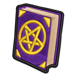 Witch Tome Spell Book Grimoire for Magic Witchcraft Multi-Color Embroidered Iron-On or Hook & Loop Patch Applique