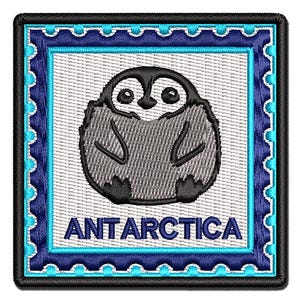 Antarctica Travel Baby Emperor Penguin Multi-Color Embroidered Iron-On or Hook & Loop Patch Applique
