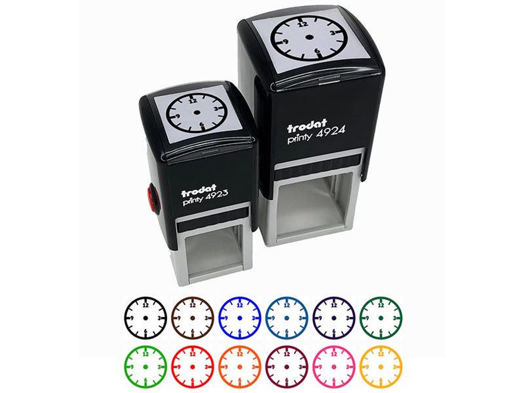 Blank Clock Telling Time Numbers Math Teacher School Self-inking Rubber ...