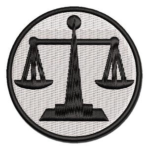 Scales of Justice Legal Lawyer Icon Multi-Color Embroidered Iron-On or Hook & Loop Patch Applique
