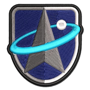 Science Fiction Space Force Orbit Logo Multi-Color Embroidered Iron-On or Hook & Loop Patch Applique