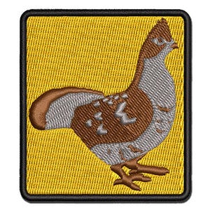 Ruffed Grouse on Alert Multi-Color Embroidered Iron-On or Hook & Loop Patch Applique