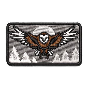 Majestic Barn Owl Flying Multi-Color Embroidered Iron-On or Hook & Loop Patch Applique