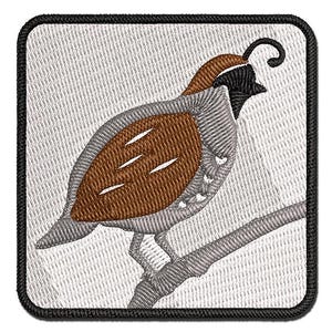 Quail Bird Solid Multi-Color Embroidered Iron-On or Hook & Loop Patch Applique