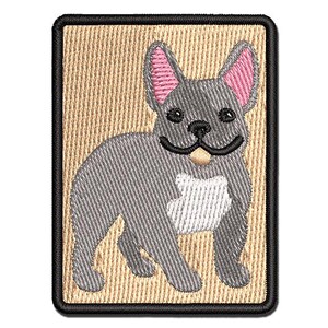 Charming Frenchie French Bulldog Pet Dog Multi-Color Embroidered Iron-On or Hook & Loop Patch Applique