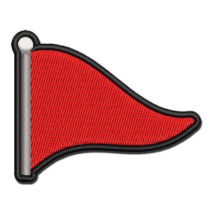 Red Flag Warning Dating Funny Multi-Color Embroidered Iron-On or Hook & Loop Patch Applique