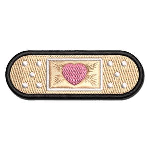 Heart Medical Bandage Love Hope Healing Multi-Color Embroidered Iron-On or Hook & Loop Patch Applique