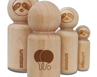 Ping Pong Table Tennis Paddles and Ball Rubber Stamp for Stamping Crafting Planners