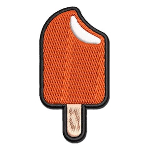 Orange Cream Popsicle Frozen Treat Multi-Color Embroidered Iron-On or Hook & Loop Patch Applique