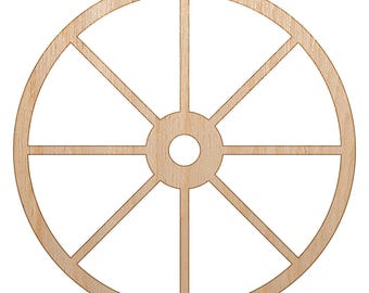 Wagon Wheel Solid Unfinished Craft Wood Holiday Christmas Tree DIY Pre-Drilled Ornament