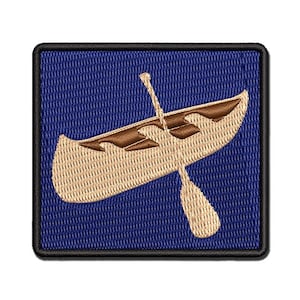 Canoe Water Boat with Paddle Multi-Color Embroidered Iron-On or Hook & Loop Patch Applique