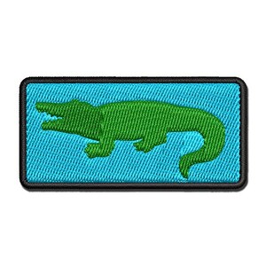 Alligator Crocodile Solid Multi-Color Embroidered Iron-On or Hook & Loop Patch Applique
