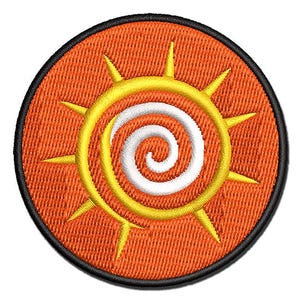 Southwest Native American Swirl Sun Multi-Color Embroidered Iron-On or Hook & Loop Patch Applique