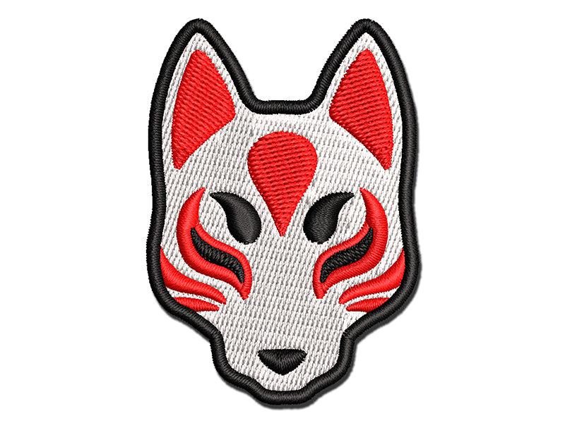Kitsune Japanese Fox Mask Multi-color Embroidered Iron-on or Hook