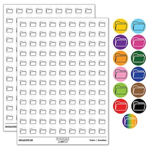 Open Empty Folder Icon 200+ 0.50 inch Round Stickers