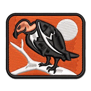 Condor Vulture Bird Multi-Color Embroidered Iron-On or Hook & Loop Patch Applique