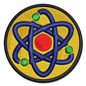 Atom Atomic Multi-Color Embroidered Iron-On or Hook & Loop Patch Applique