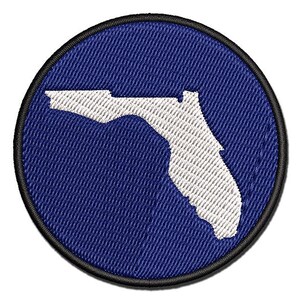 Florida State Silhouette Multi-Color Embroidered Iron-On or Hook & Loop Patch Applique