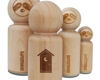 Outhouse Silhouette Toilet Rubber Stamp for Stamping Crafting Planners