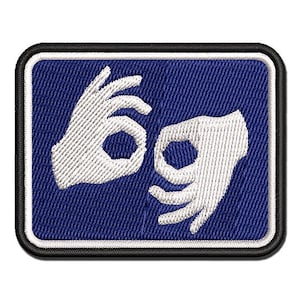 Sign Language Interpretation Accessibility Multi-Color Embroidered Iron-On or Hook & Loop Patch Applique
