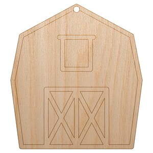 Barn Doodle Unfinished Craft Wood Holiday Christmas Tree DIY Pre-Drilled Ornament