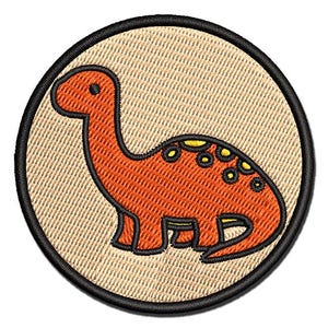 Baby Nursery Brontosaurus Dinosaur Multi-Color Embroidered Iron-On or Hook & Loop Patch Applique