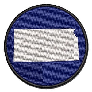 Kansas State Silhouette Multi-Color Embroidered Iron-On or Hook & Loop Patch Applique
