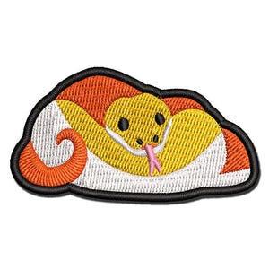 Curled Balled Snake Python Boa Constrictor Multi-Color Embroidered Iron-On or Hook & Loop Patch Applique