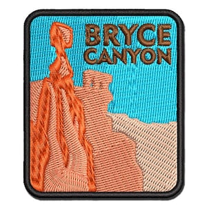 Destination Bryce Canyon National Park Multi-Color Embroidered Iron-On or Hook & Loop Patch Applique