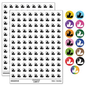Cute Giant Panda Bear Sitting 200+ 0.50 inch Round Stickers