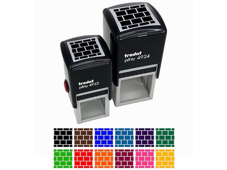 Brick Wall Rectangle Pattern Background Self-inking Rubber Stamp Ink ...