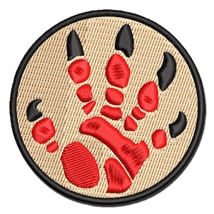 Dragon Claw Footprint Talon Multi-Color Embroidered Iron-On or Hook & Loop Patch Applique