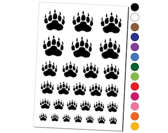 Grizzly Bear Claw Paw Temporary Tattoo Water Resistant Fake Body Art Set Collection