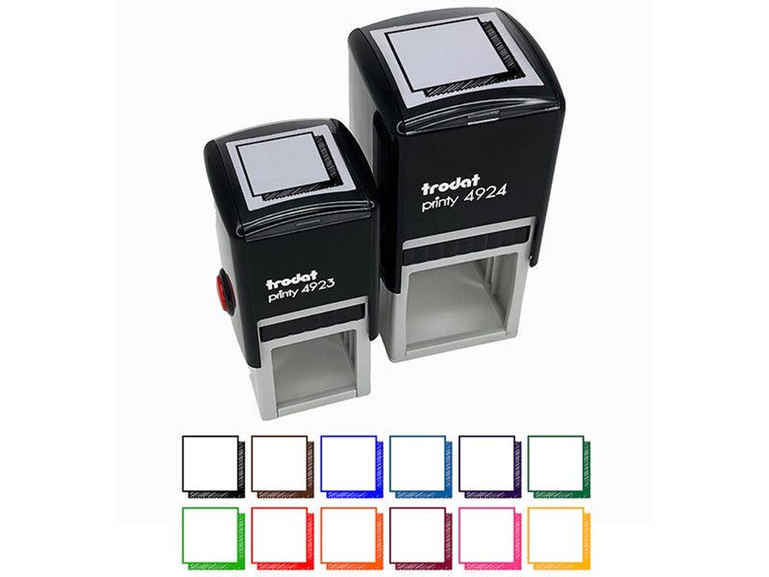 Square Box Note Doodle Drop Shadow Self-inking Rubber Stamp Ink Stamper ...