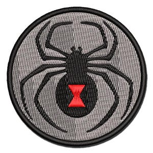 Black Widow Spider Multi-Color Embroidered Iron-On or Hook & Loop Patch Applique