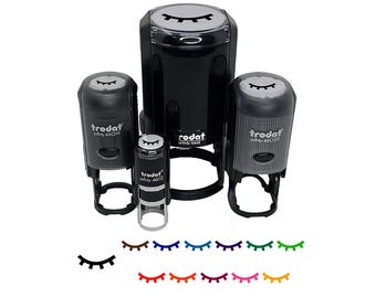 Closed Eye Sleeping Eyelashes Self-Inking Rubber Stamp for Stamping Crafting Planners.