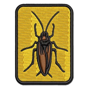 Cockroach Bug Insect Vermin Multi-Color Embroidered Iron-On or Hook & Loop Patch Applique