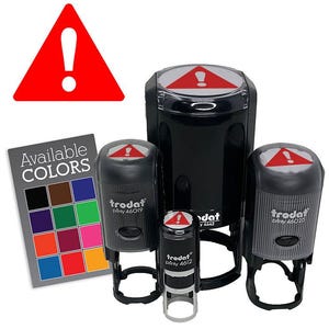 Caution Danger Triangle Warning Self-Inking Rubber Stamp Crafting Planners