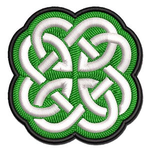Clover Irish Celtic Knot Multi-Color Embroidered Iron-On or Hook & Loop Patch Applique