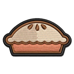 Yummy Pie Multi-Color Embroidered Iron-On or Hook & Loop Patch Applique