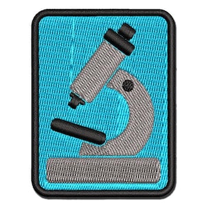 Microscope Biology Science Multi-Color Embroidered Iron-On or Hook & Loop Patch Applique
