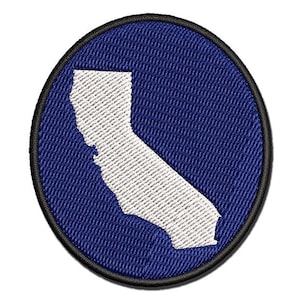 California State Silhouette Multi-Color Embroidered Iron-On or Hook & Loop Patch Applique