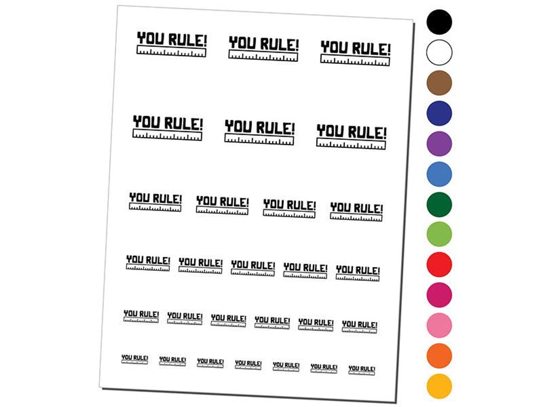 Temporary Ruler Tattoo You Rule Ruler Teacher Student School Temporary Tattoo Water Resistant ...