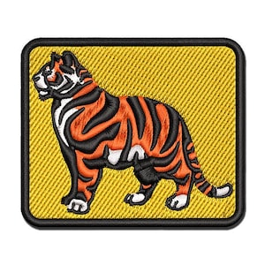 Regal Standing Bengal Tiger Multi-Color Embroidered Iron-On or Hook & Loop Patch Applique