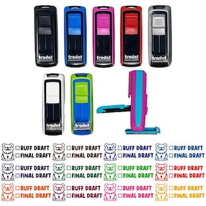 Ruff Rough Draft Final Checklist Teacher Student School Self-Inking Portable Pocket Stamp 1-1/2 inch Ink Stamper