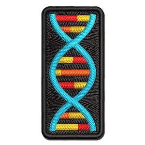 DNA Molecule Double Helix Science Symbol Multi-Color Embroidered Iron-On or Hook & Loop Patch Applique