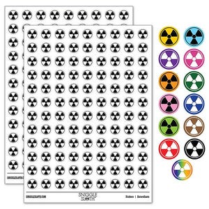 Ionizing Radiation Radioactive Trefoil Symbol 200+ 0.50 inch Round Stickers
