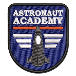 Astronaut Academy Spacecraft Multi-Color Embroidered Iron-On or Hook & Loop Patch Applique
